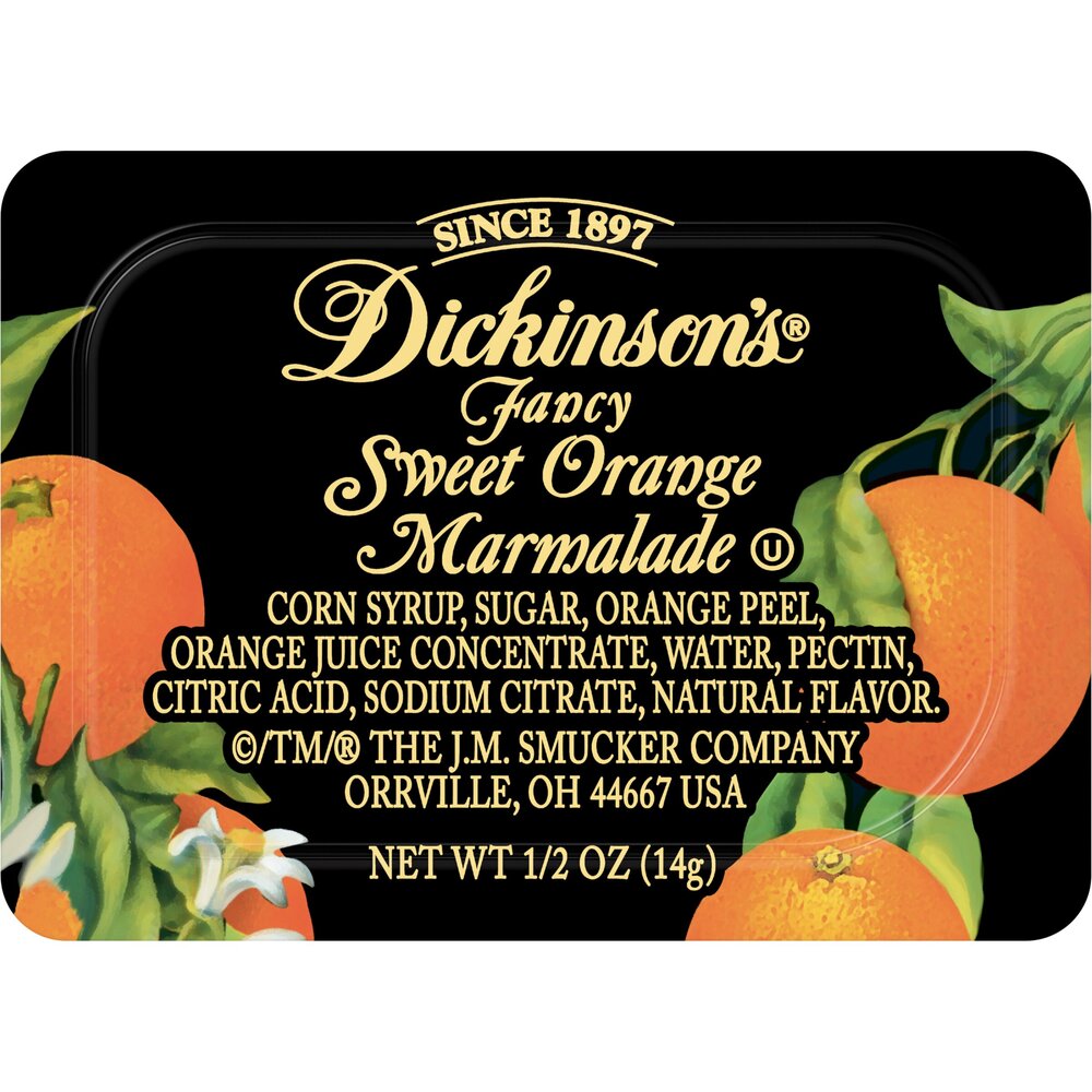 Dickinson's .5 Ounce Orange Marmalade Portion Control 200 Count Case