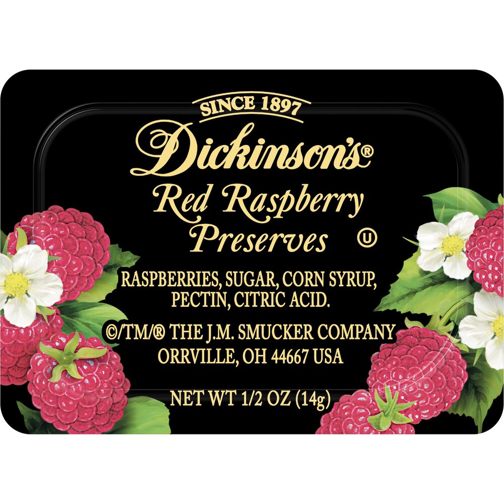 Dickinson's .5 Ounce Red Raspberry Preserves Portion Control 200 Count Case