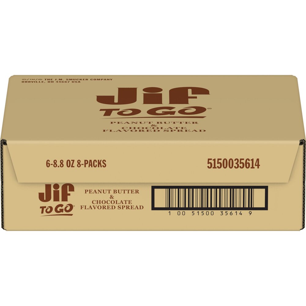 Jif 1.1 Ounce Chocolate Peanut Butter to Go 8 Pack 6 Count Case