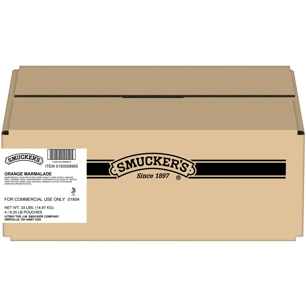 Smucker's 8.25 Pound Orange Marmalade Bulk Pouch Case