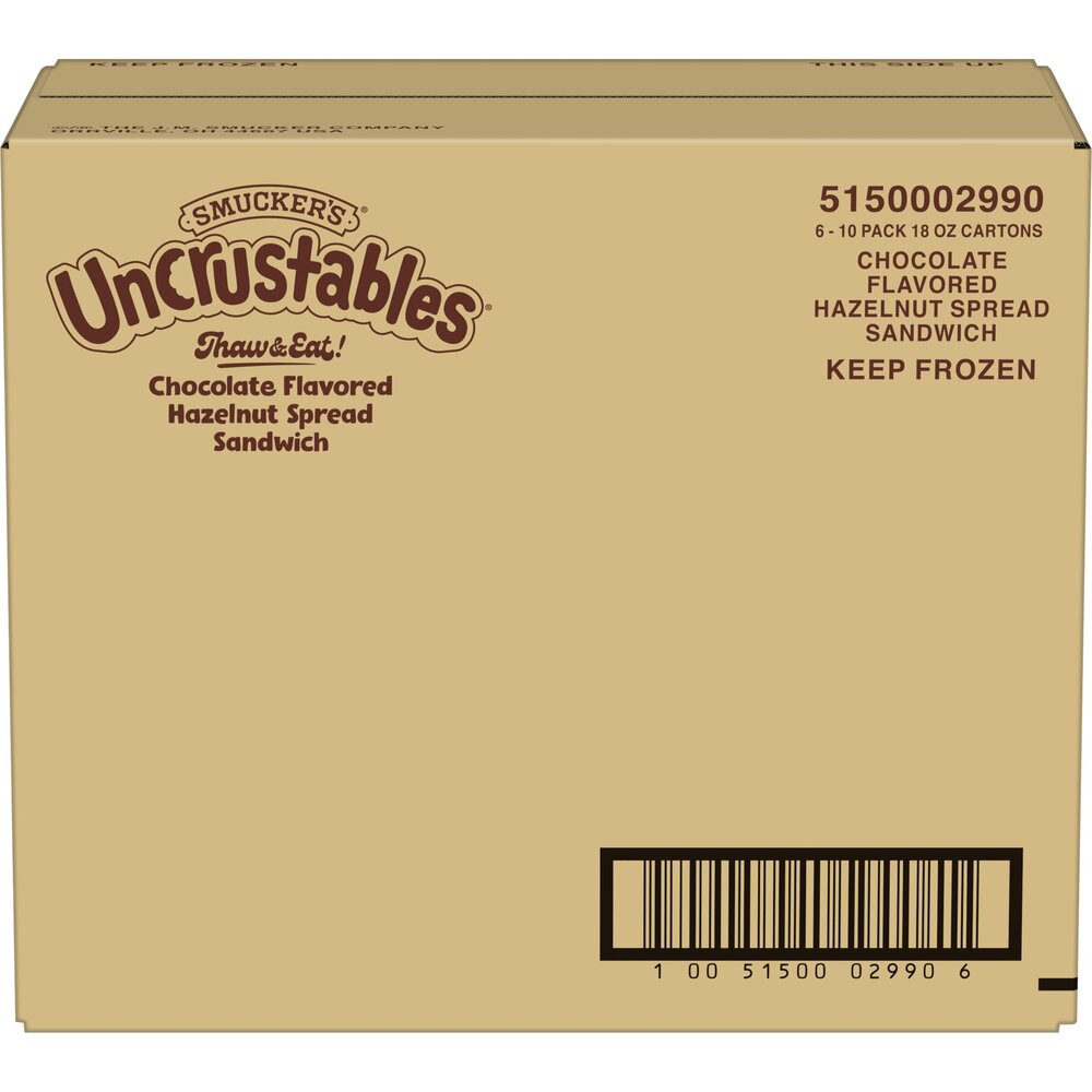Smucker's 1.8 Ounce Uncrustables Chocolate Hazelnut 10 Pack 6 Count Case