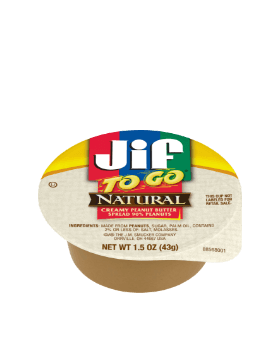 Jif To Go 1.5 oz. Natural Peanut Butter Cup