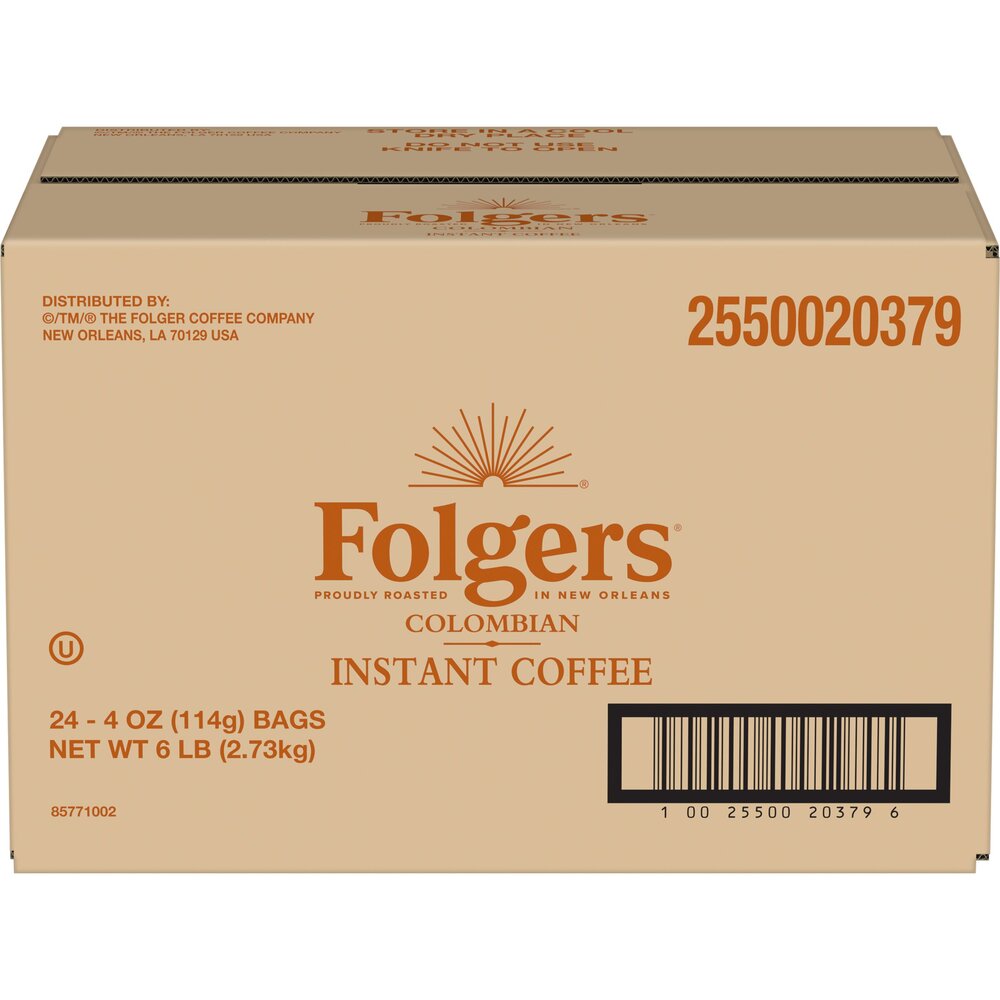 Folgers 4 Ounce 100% Colombian Instant 24 Count Case