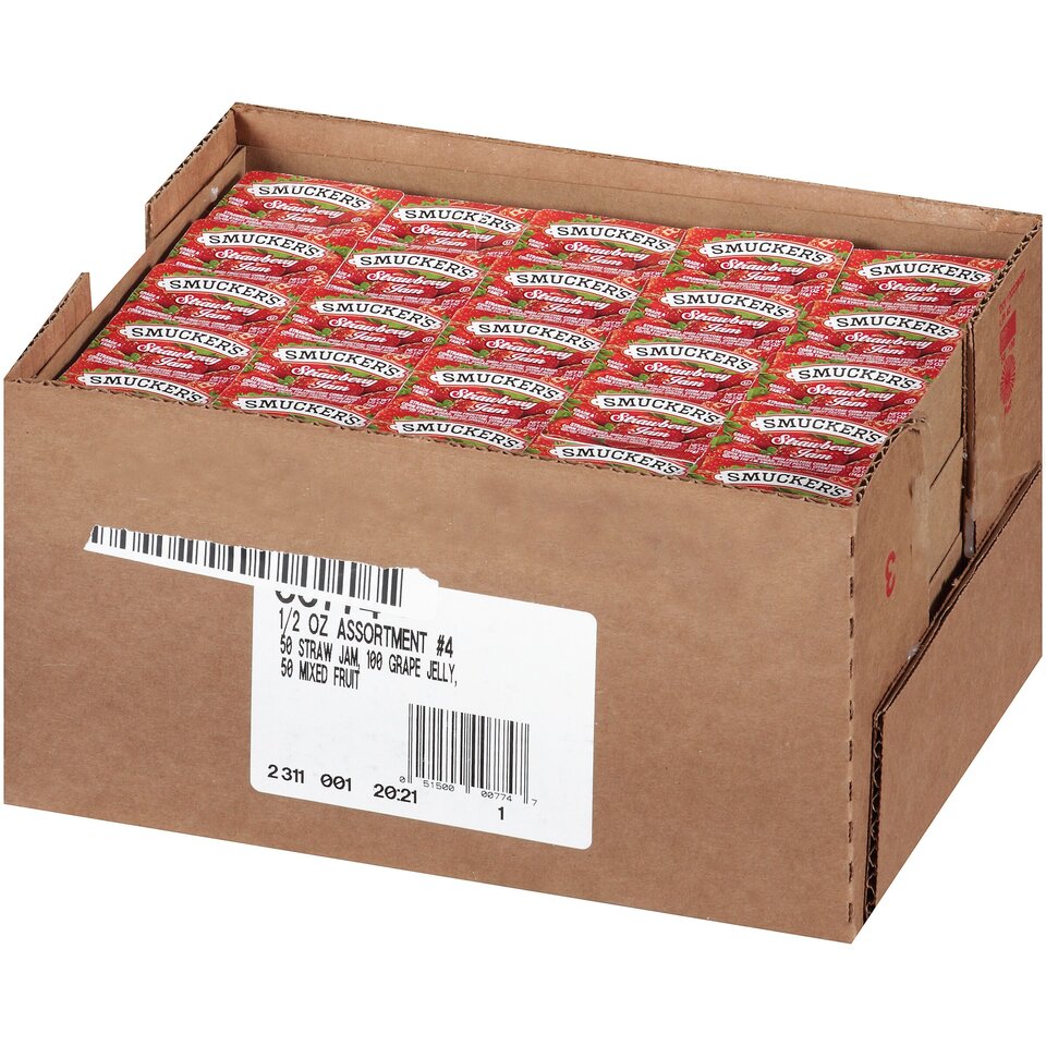 Smucker's 1/2 Ounce Assortment 4 Plastic