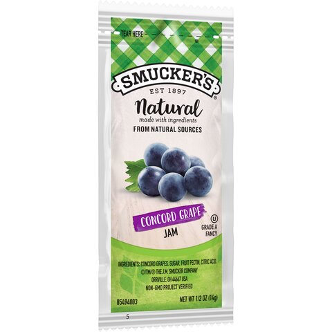 Smucker 1/2 Ounce Natural Concord Grape Jam Packet