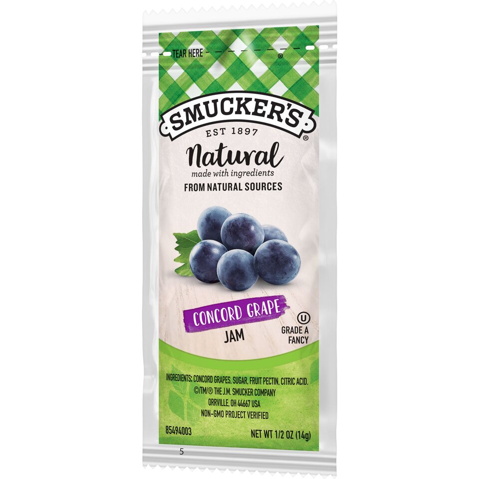 Smucker 1/2 Ounce Natural Concord Grape Jam Packet