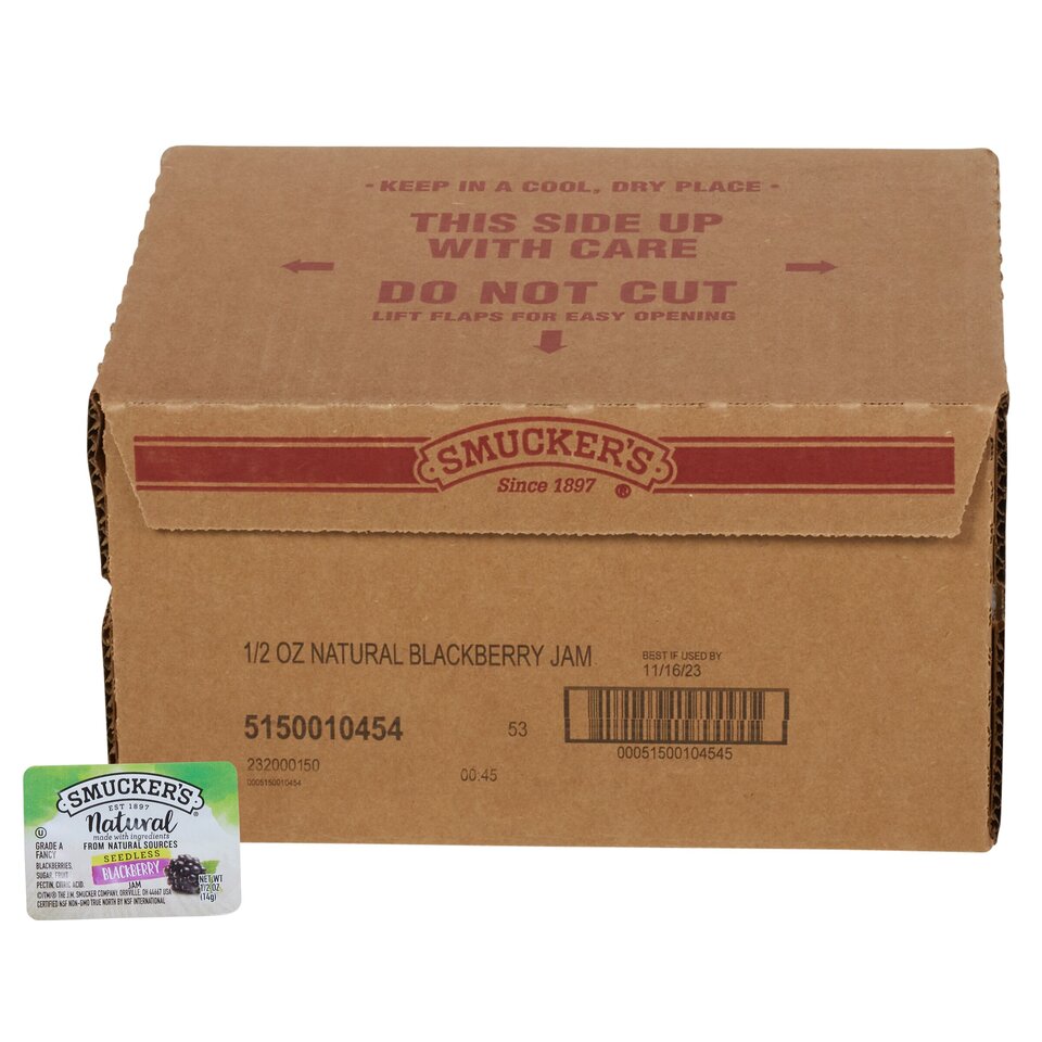 Smucker's Natural Seedless Blackberry Jam 1/2 Ounce Portion Control