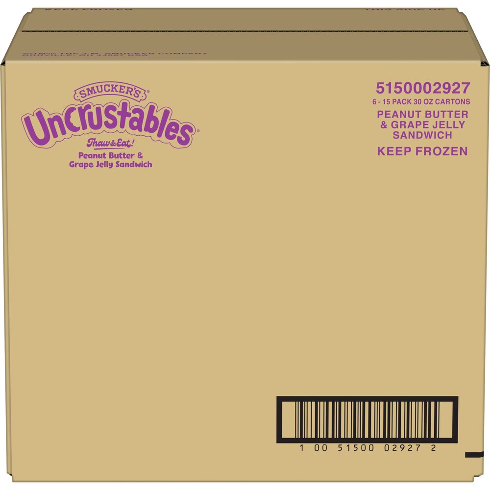 Smucker's 2.0 Ounce Uncrustables Peanut Butter And Grape 15 Pack 6 ...